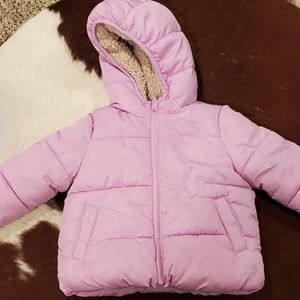 Gap Toddler Girls Winter Puffer Coat with Sherpa Lining Size 2T